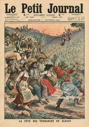 Celebrazione della vendemmia in Alsazia, illustrazione da 